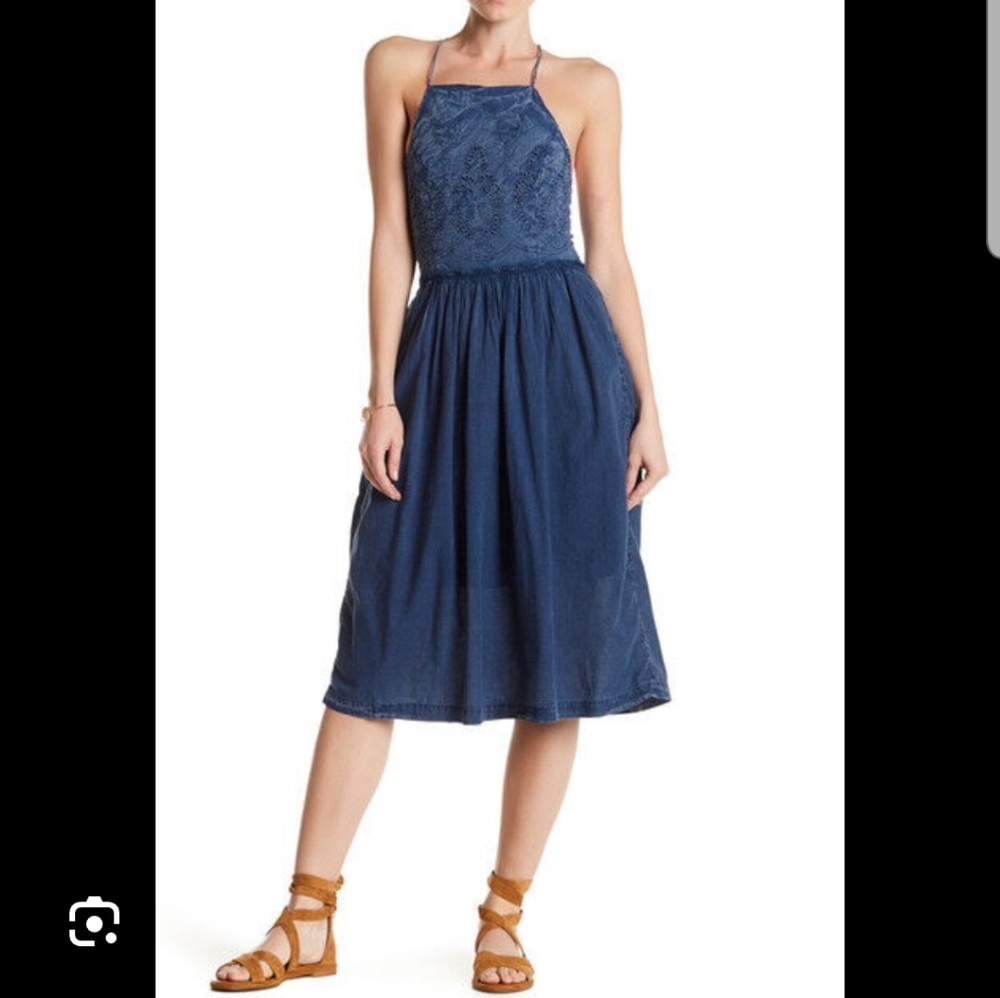 Lucky Brand Schiffli Dress Eyelet Midi